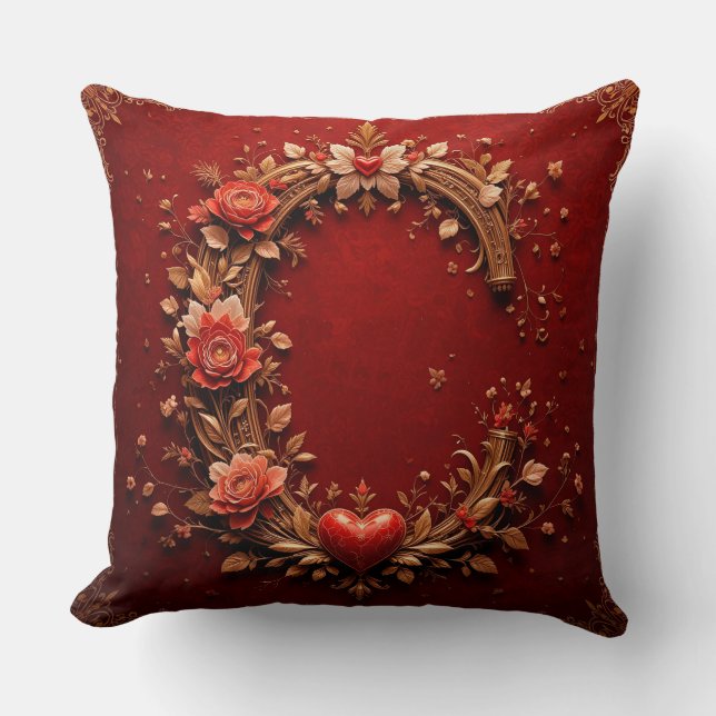 Elegant Ornamental Lettering Throw Pillow (Front)