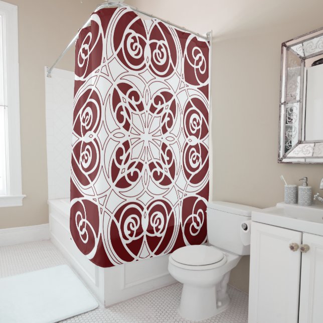Elegant, ornamental, modern, burgundy, white (In Situ)