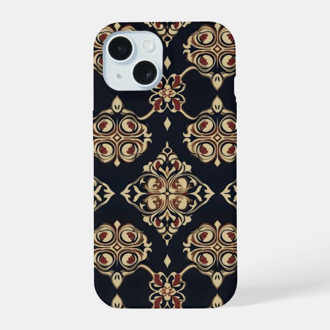 Elegant Ornamental Pattern iPhone 15 Case (Back)
