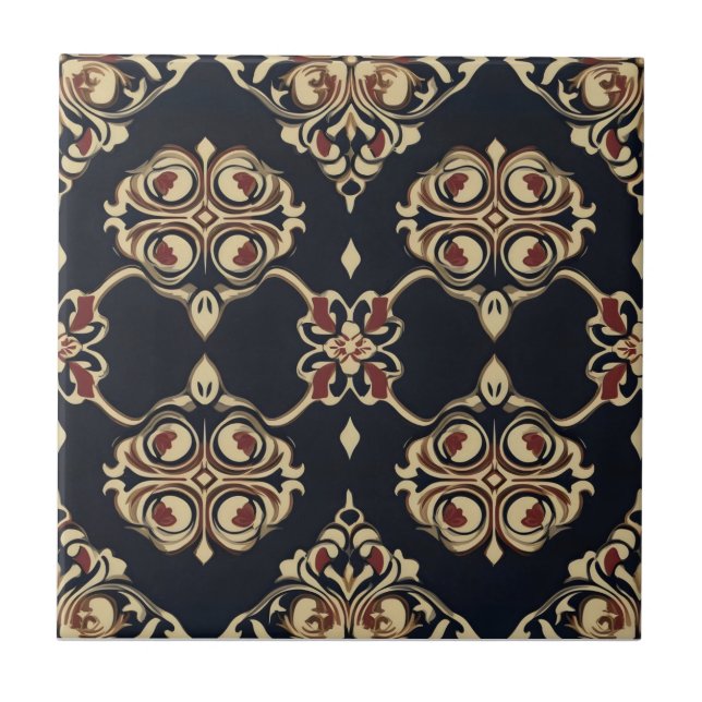 Elegant Ornamental Pattern Tile (Front)