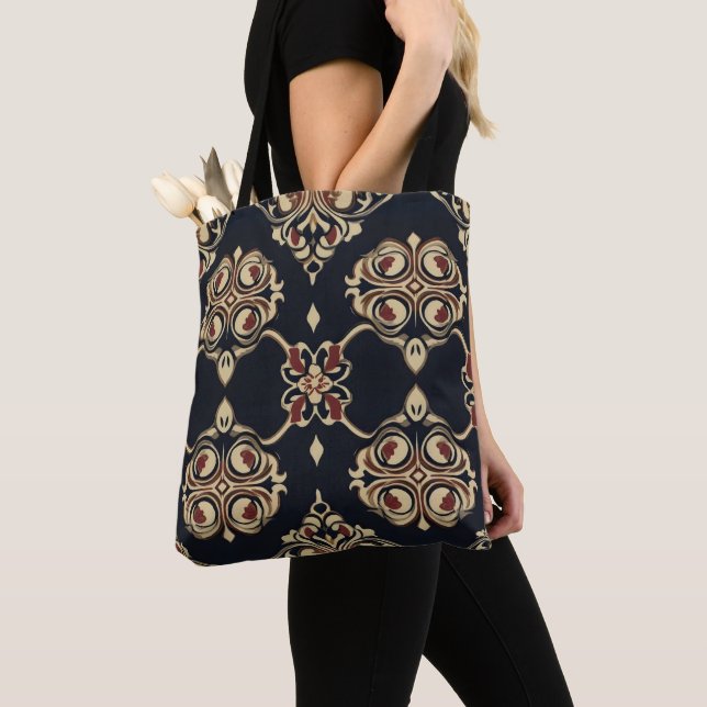 Elegant Ornamental Pattern Tote Bag (Close Up)