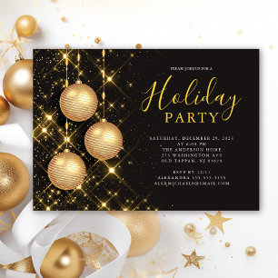 Elegant Ornaments Christmas Party Invitation