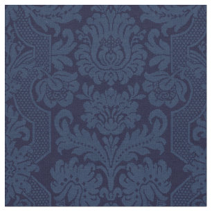 Elegant Ornate Blue Victorian Damask   Fabric