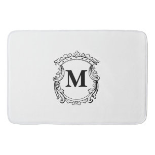 Elegant Ornate Custom Monogram  Bath Mat