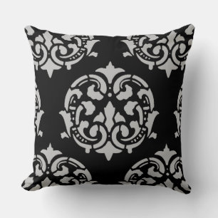Elegant Ornate Damask Pattern Throw Pillow