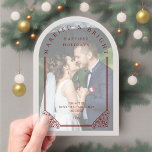 Elegant Ornate Faux Dome Photo First Christmas Acrylic Invitations<br><div class="desc">Elegant Ornate Faux Dome Photo First Christmas Married Acrylic Card for Newlyweds Celebrate the first Christmas of the newlyweds with our elegant Elegant First Christmas Cards. This charming design captures the essence of the holiday and newlywed love, featuring a decorative dome that adds a unique and sophisticated touch. Perfect for...</div>
