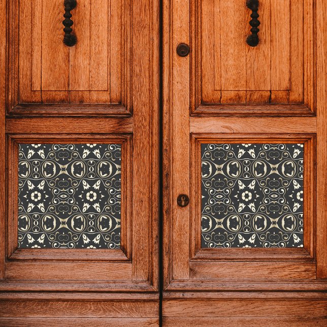 Elegant Ornate Faux Gold Damask On Black Decoupage Tissue Paper (Creator Uploaded)