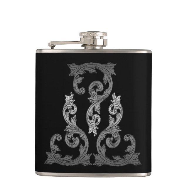 Elegant Ornate Goth Design Flask (Front)