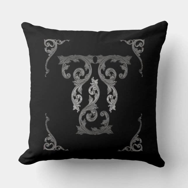 Elegant Ornate Goth Design Throw Pilllow Pillow (Front)