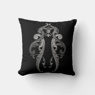 Elegant Ornate Goth Design (Version 2) Pillow