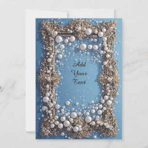 Elegant Ornate Pearl-Framed Frame Invitation