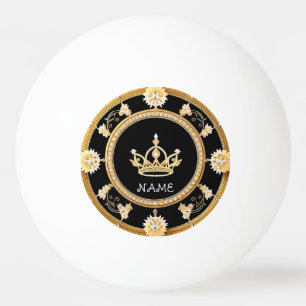 Elegant Ornate Royal Crown Symbol Ping Pong Ball