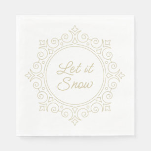 Elegant Ornate Snowflake   Let it Snow Napkin