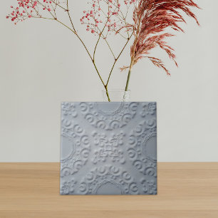 Elegant Ornate Vintage Gray Faux Bas Relief Tile