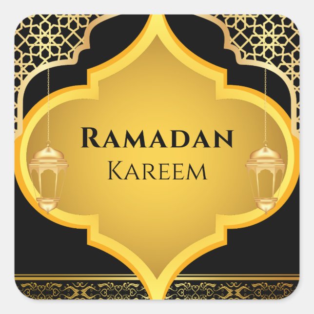 Élégant ornement islamique Ramadan Kareem Stickers (Devant)