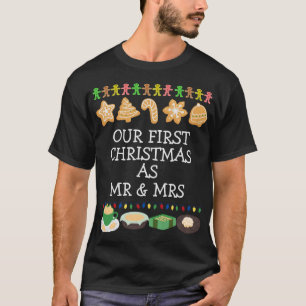 Elegant Our First Christmas As Mr and Mrs Couples T-Shirt