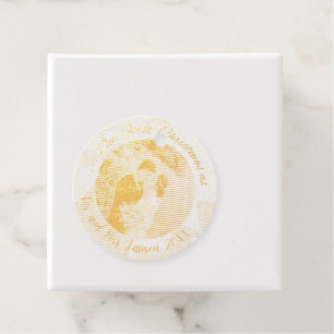 Elegant Our First Christmas wedding photo Coaster Favour Tags