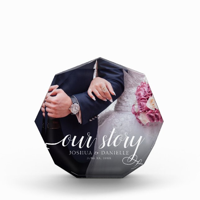 Elegant Our Story Photo Wedding Handwritten (Front)