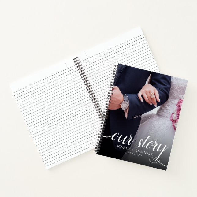 Elegant Our Story Photo Wedding Handwritten Notebook (Inside)
