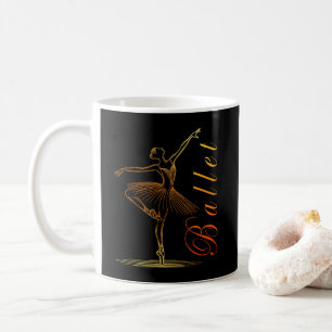 Elegant Outline of a Ballerina Performing Ballet Coffee Mug