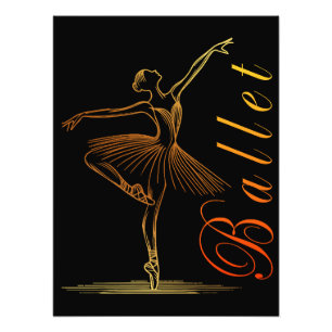 Elegant Outline of a Ballerina Performing Ballet Photo Print