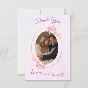 Elegant oval photo thank you card