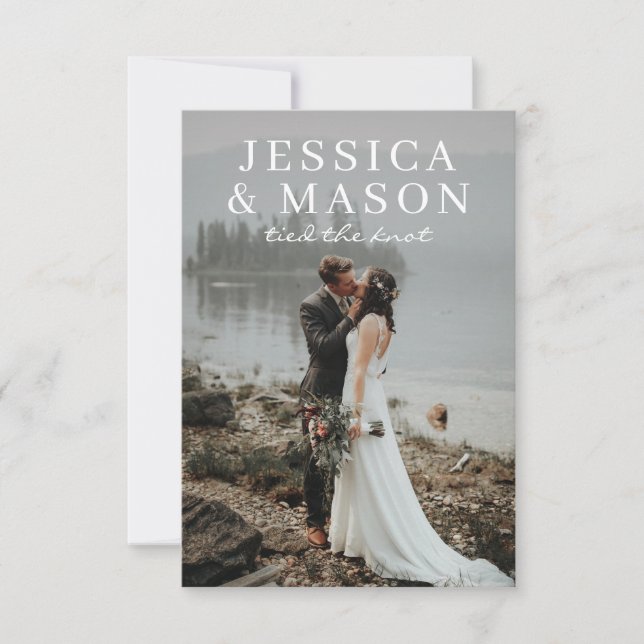 Elegant Overlay Eloped Announcement Invitation (Front)