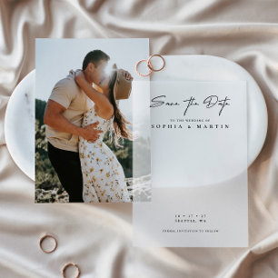 Elegant Overlay Hand Lettered Wedding Vellum Invitations