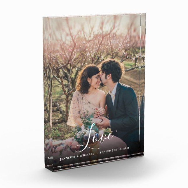 Elegant overlay personalized love script wedding p photo block (Left)