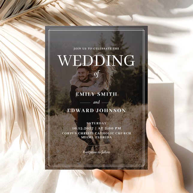 Elegant Overlay Simple Photo Wedding Invitation (Creator Uploaded)
