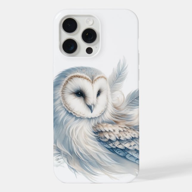 Elegant Owl in Watercolor iPhone Case (Back)
