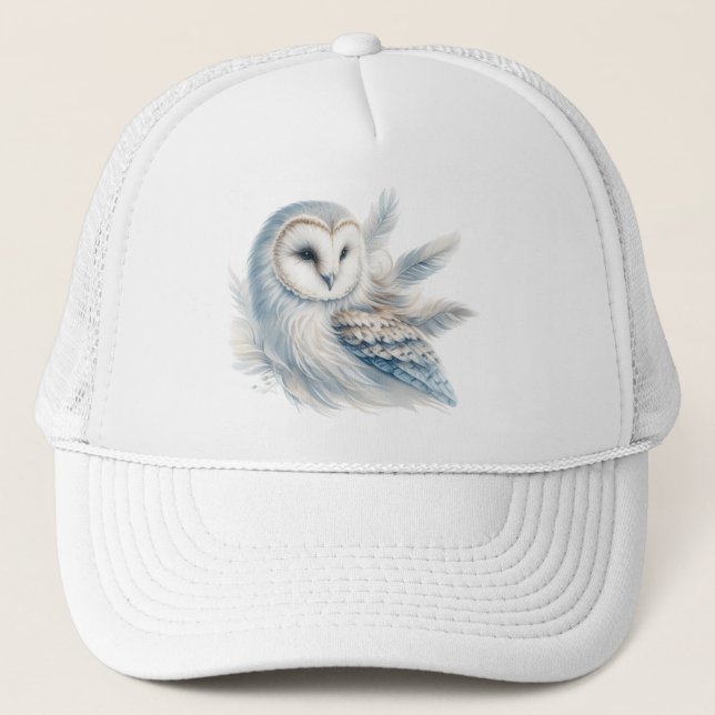 Elegant Owl in Watercolor Trucker Hat (Front)