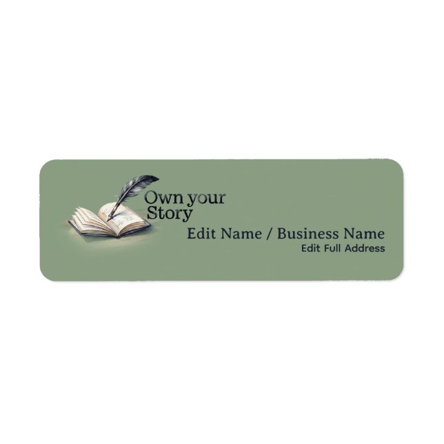 Elegant Own Your Story Return Address Label (Front)