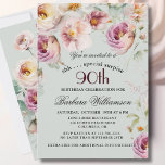 Elegant Painted Floral Surprise 90th Birthday  Invitation<br><div class="desc">Start this special surprise 90th birthday celebration in a elegant style with this beautifully feminine gentle floral invitation with watercolor mixed wildflowers and trailing greenery. All of the text can be personalized for your party including the guest of honour's age. If you have any special requests or require design assistance,...</div>