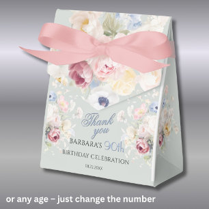 Elegant Painted Pink Floral 90th birthday favours  Favor Box