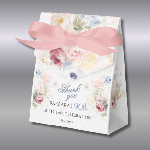 Elegant Painted Pink Floral 90th birthday favours  Favor Box