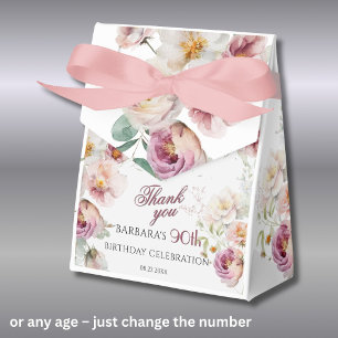 Elegant Painted Pink Floral 90th birthday favours  Favor Box