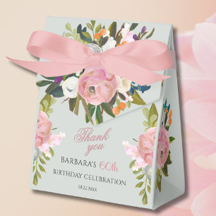 Elegant Painted Pink Floral birthday favors  Favor Box