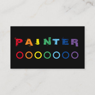 Elegant Painters rainbow coloured dots Business Card