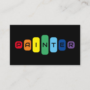 Elegant Painters rainbow coloured letters Business Card