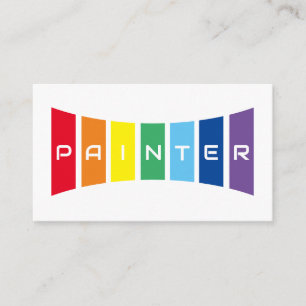 Elegant Painters rainbow coloured stripes Business Card