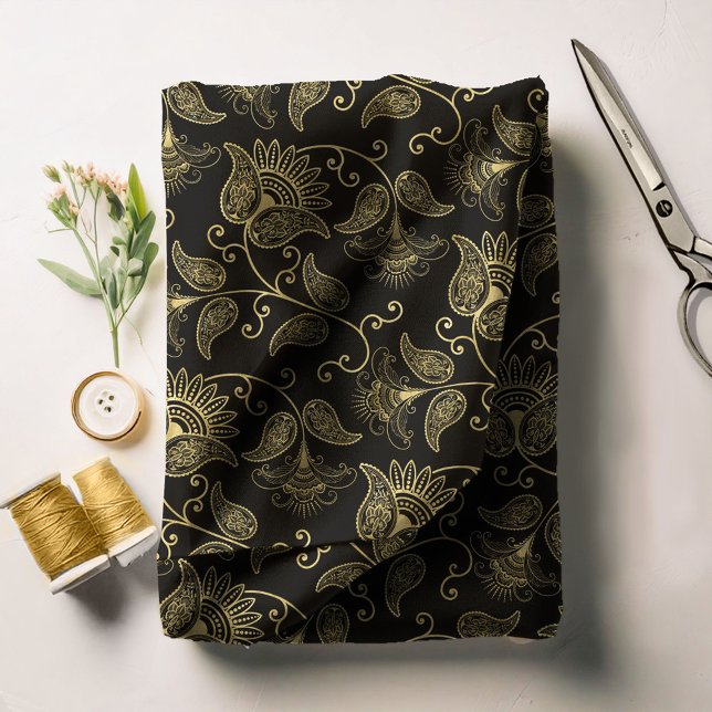 Elegant Paisley Floral Gold ID639 Fabric (Creator Uploaded)