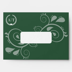Elegant Paisley Monogram with Return Address Envelope