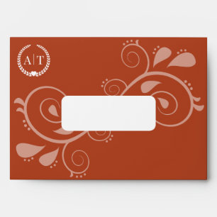 Elegant Paisley Monogram with Return Address Envelope