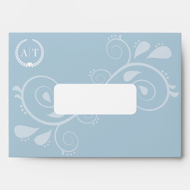 Elegant Paisley Monogram with Return Address Envelope (Front)