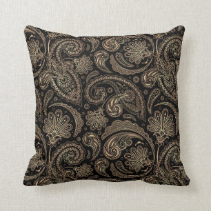 Elegant Paisley Vintage Damask Flowers Floral Throw Pillow