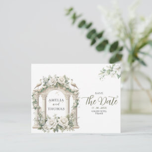 Elegant Palace Greenery Save the Date Invitation
