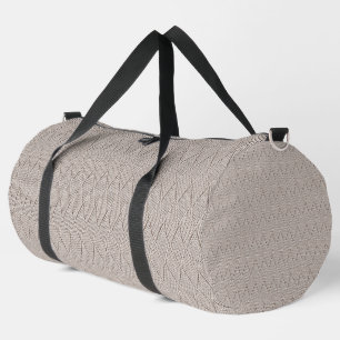 Elegant Pale Cream Faux Diamond Knit Pattern Duffle Bag