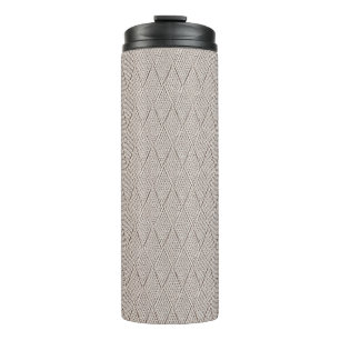 Elegant Pale Cream Faux Diamond Knit Pattern Thermal Tumbler