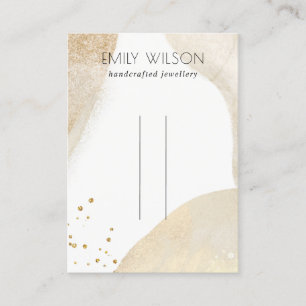 Elegant Pale Gold Abstract Shape Hairpin Display Business Card
